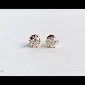 2ct OEC Moissanite Stud Earrings 14k Gold Setting